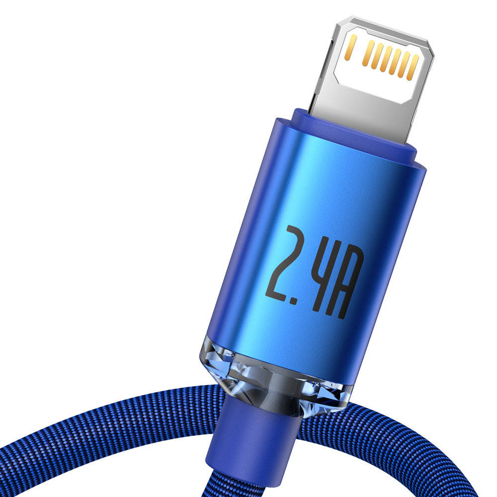 Cabo Baseus Crystal Shine USB-A para Lightning 1.2m Azul 2
